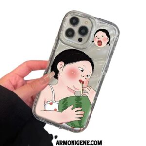 Ốp lưng iPhone 15 Hàn quốc đẹp trong suốt in hình coquette cute ngộ nghĩnh